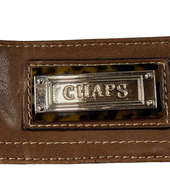 Chaps Small Crossbody Bag Adjustable Buckle Strap 3 Compartments Brown Black - Picture 9 of 11